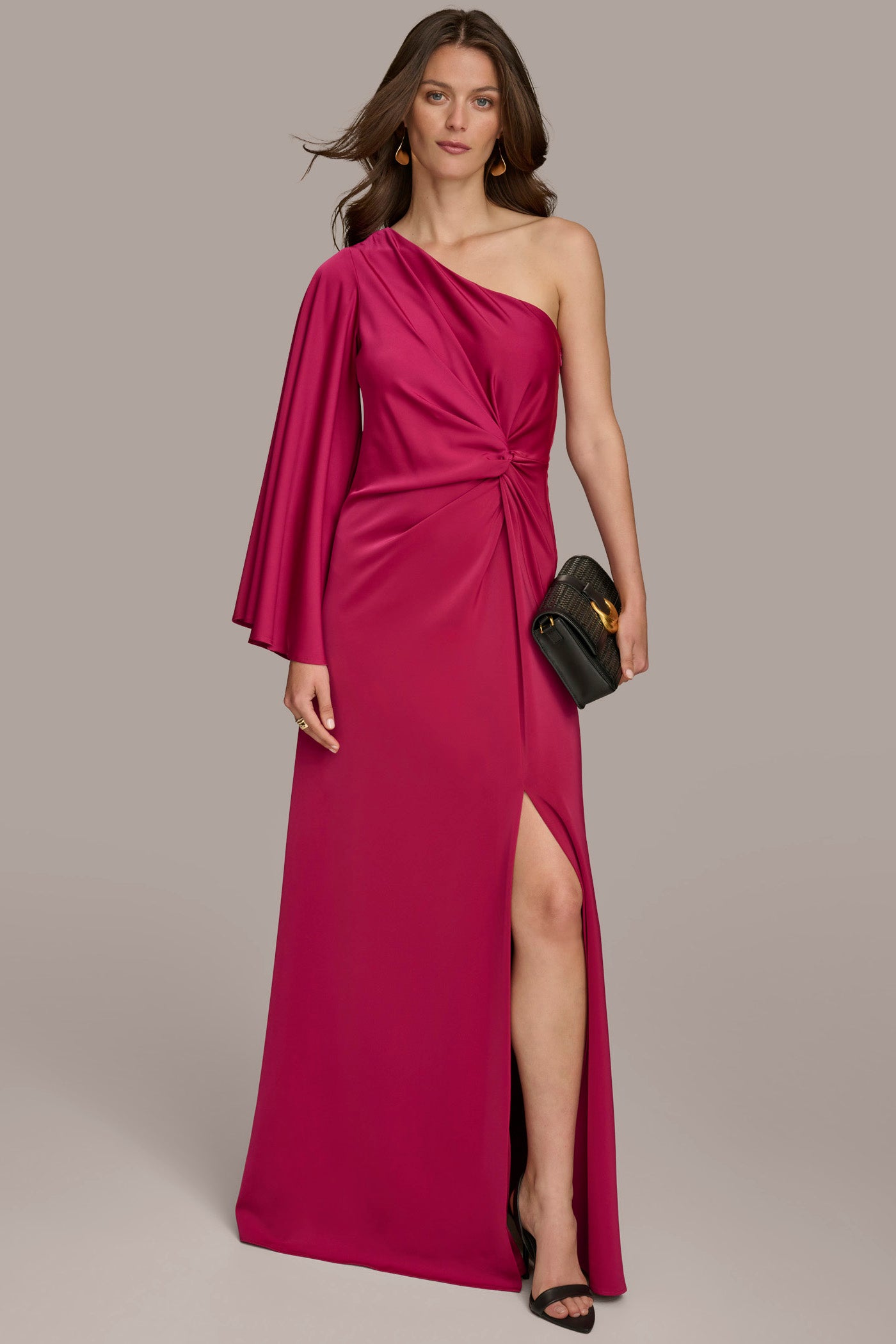 (image for) UNIQUE SIGNIFICANCE ONE SHOULDER GOWN WITH SLIT